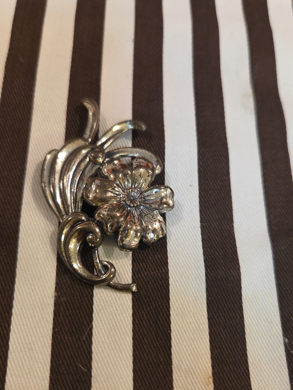 Vintage Danecraft Sterling Silver Floral Bouquet Statement Pin Brooch